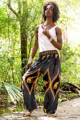 Black Elephant PEACOCK Black Pants Women Boho Pants Hippie Pants