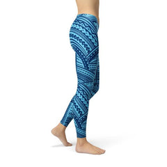 Blue Maori Leggings