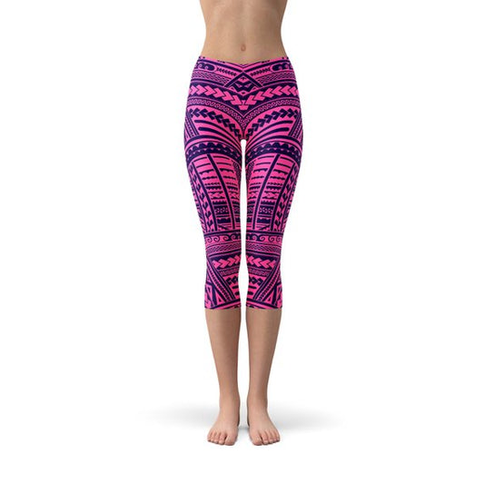 Purple Maori Capri Leggings