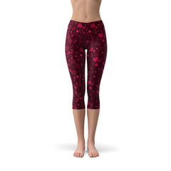 Hearts on Hearts Red Capri Leggings