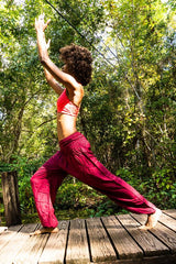 Burgundy Women Boho Pants Hippie Pants Yoga Pants Harem