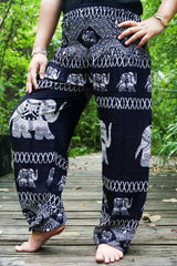 Black ELEPHANT Pants Women Boho Pants Hippie Pants Yoga