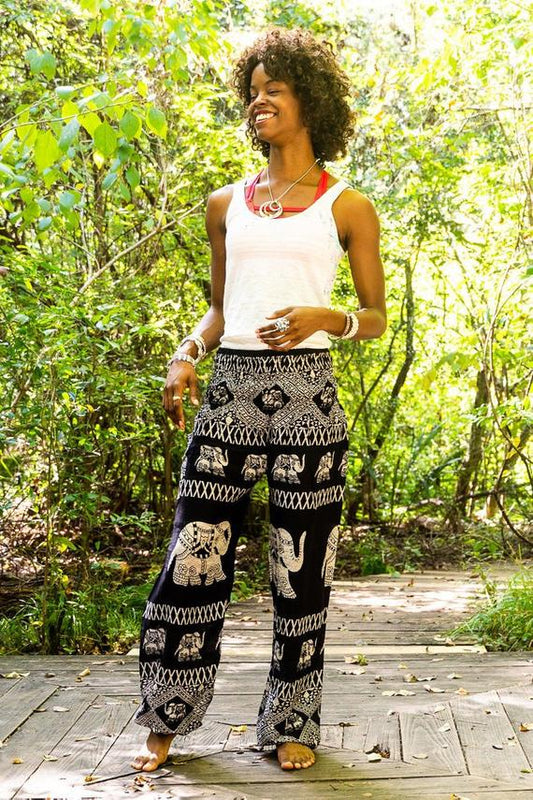 Black ELEPHANT Pants Women Boho Pants Hippie Pants Yoga