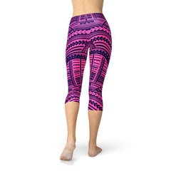 Purple Maori Capri Leggings