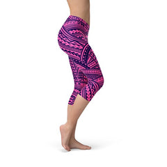 Purple Maori Capri Leggings