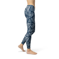 Blue Hearts on Heart Leggings