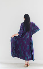 Purple Tie Dyed Kaftan, Maxi Kaftan Dress, Purple Abaya Dress, Plus