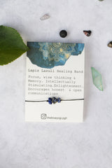 Lapis Lazuli Healing Band with an Affirmation