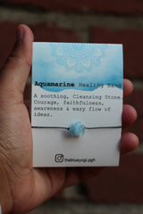 Aquamarine Healing Band with an Affirmation