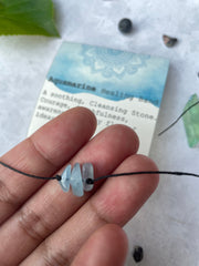 Aquamarine Healing Band with an Affirmation