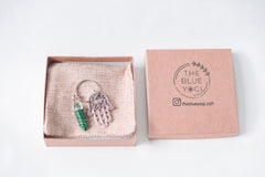 Hamsa & Malachite Key chain/Key ring