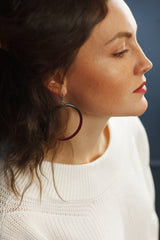 Red hoop earrings for women