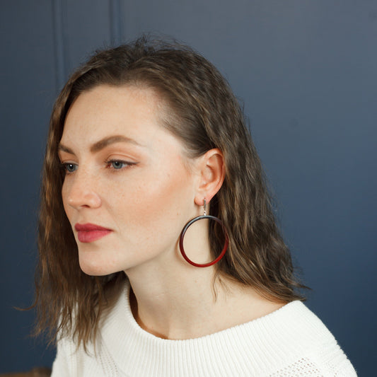 Red hoop earrings for women