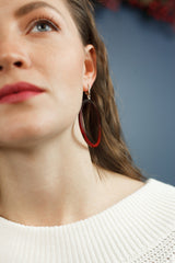 Red hoop earrings for women