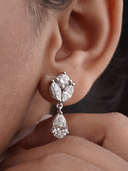 Elegant Multi Lab Grown Diamond Earring 5.00 Ctw Pear, Round And