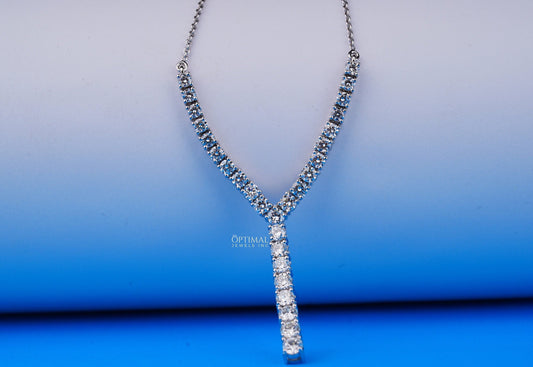 Antique Y-Shaped Diamond Tennis Necklace, 3.67 Ctw Round Cut Lab-Grown