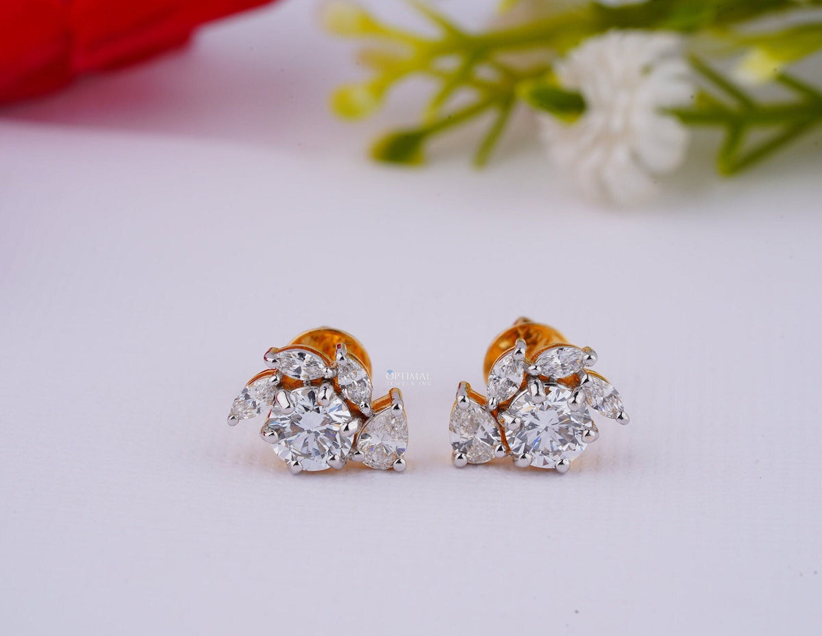 Multi Lab Grown Diamond Earrings 4.00 Ctw IGI Certified Diamond