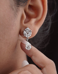 Elegant Multi Lab Grown Diamond Earring 5.00 Ctw Pear, Round And