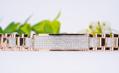 Luxurious Rose Gold Men's Diamond Bracelet, 2.00 Ctw Lab Grown Pave