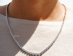 Gorgeous Round Lab Grown Diamond Necklace 20.50 CT Tennis Necklace,