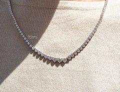 Gorgeous Round Lab Grown Diamond Necklace 20.50 CT Tennis Necklace,