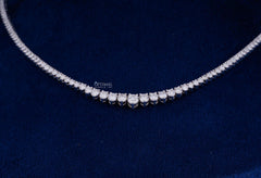 Gorgeous Round Lab Grown Diamond Necklace 20.50 CT Tennis Necklace,