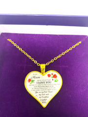 Necklace - To My Mom, I Love You Heart Keepsake