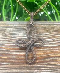 Wire Wrapped Celtic Cross Copper Pendant