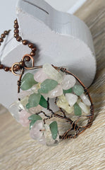 Wire Wrapped Tree of Life Pendant with Gemstones