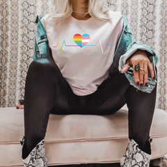 LGBTQ+ Heartbeat Graphic Tee