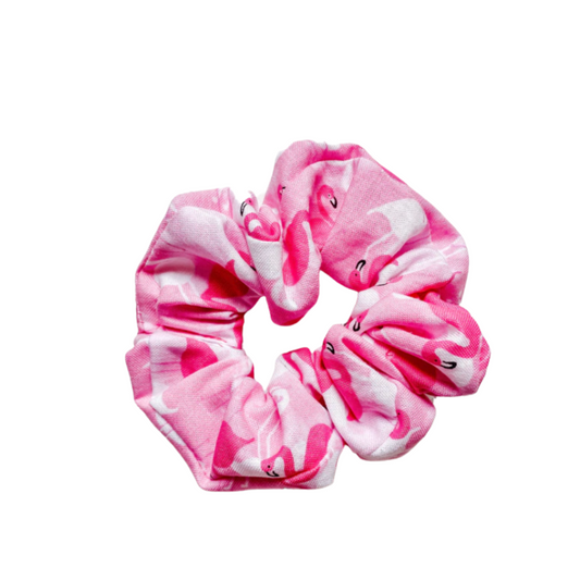 pink flamingo scrunchie