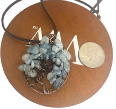 Wire Wrapped Tree of Life Pendant w/ Larimar Gemstones