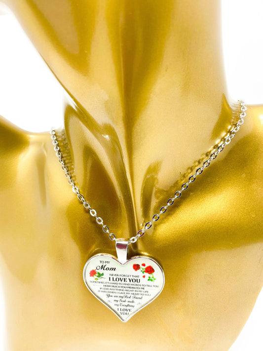 Necklace - To My Mom, I Love You Heart Keepsake