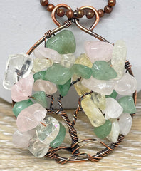 Wire Wrapped Tree of Life Pendant with Gemstones