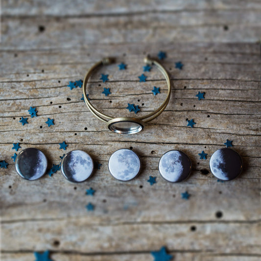 Interchangeable Moon Phase Cuff Bracelet