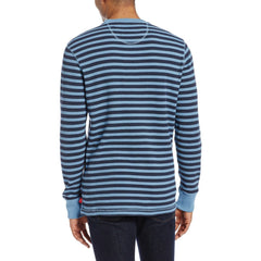 IZOD Men's Thermal Stripe Waffle Crew Neck Long Sleeve Shirt