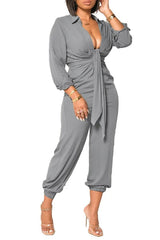 Jumpsuit with Elastic on Ankle