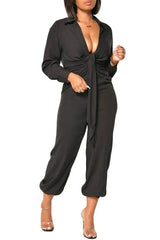 Jumpsuit with Elastic on Ankle