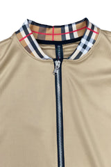 Checkered Detail Track Jacket Set