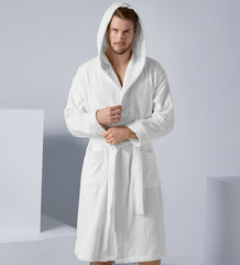 Men's Luxury Turkish Cotton Terry Cloth Robe with Hood