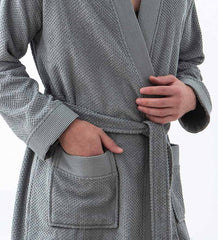 Men's Organic Turkish Cotton Terry Kimono Robe | Terry Cloth Bathrobe