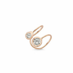 Dainty Simple Mini Bezel Ear Cuff Earrings in Silver