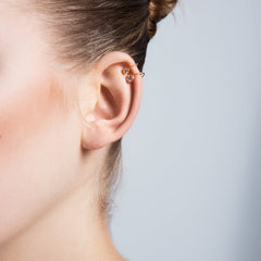 Dainty Simple Mini Bezel Ear Cuff Earrings in Silver