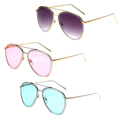 NAMPA | Women Glitter Rimmed Fashion Aviator Sunglasses