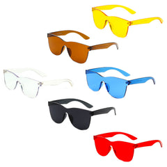 LEMOORE | Retro Flat Lens Candy Color Square Rimless Tinted Colorful