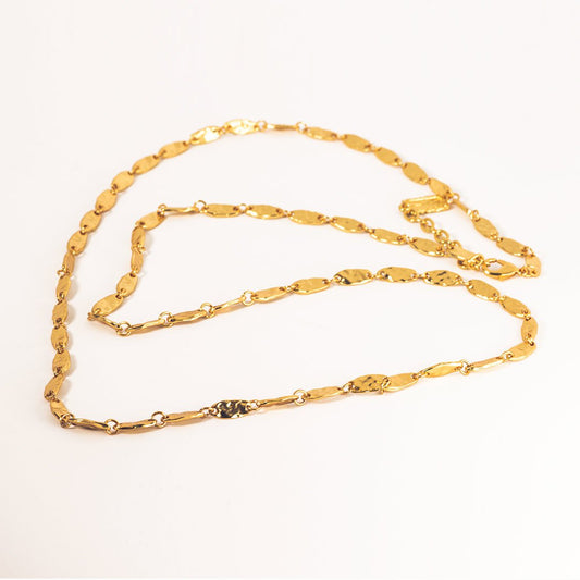 Textured link long chain Necklace