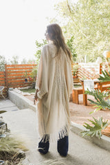 Open Work Frayed Bohemian Ruana