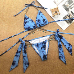 Diamond bikini Sexy push up halter swimsuit female crystal swimwear