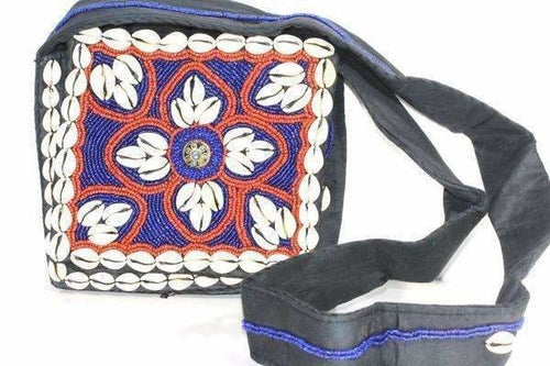 Island Life Vintage Cowrie Shell & Bead Work Cross Body Purse