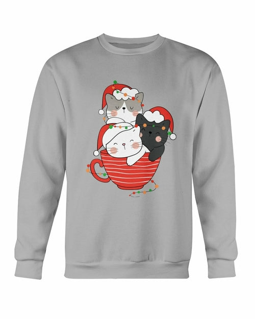 Cute Cats Cup Christmas Sweatshirt